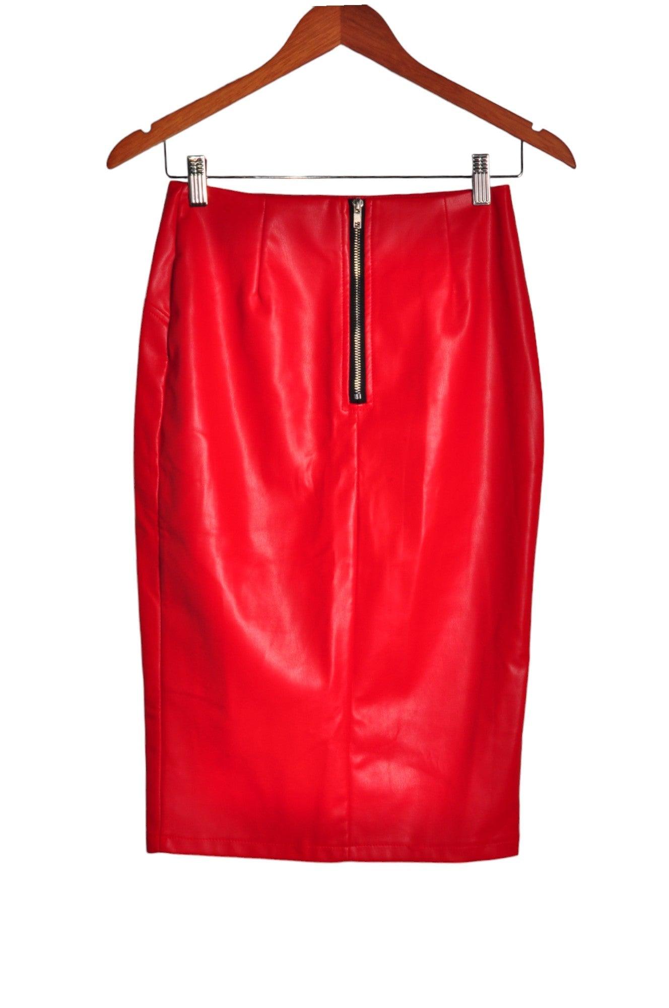 SHEIN Women Pencil Skirts Regular fit in Red - XS - Velora