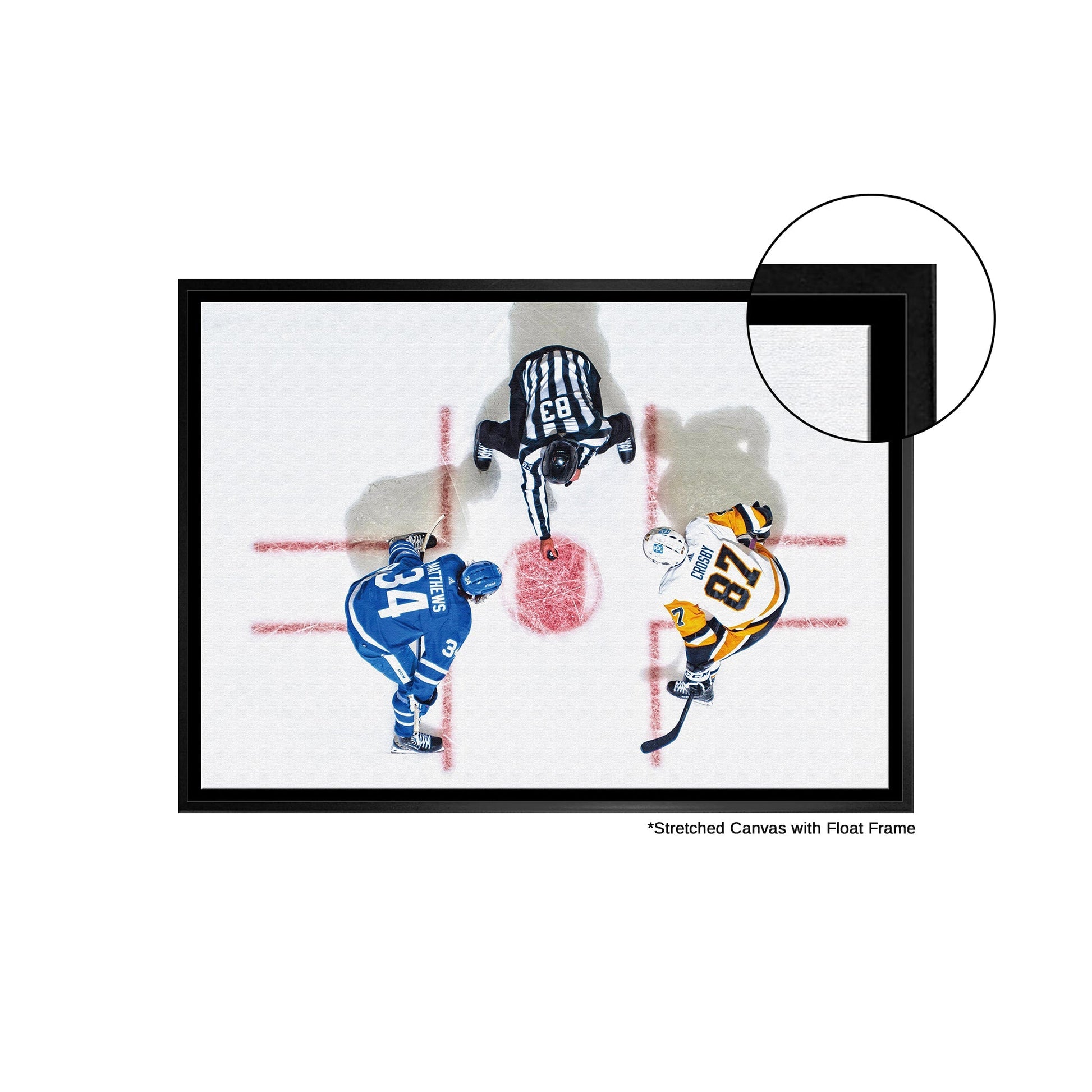 Sidney Crosby & Auston Matthews Framed 20x29 Overhead Canvas Frameworth Sports Marketing