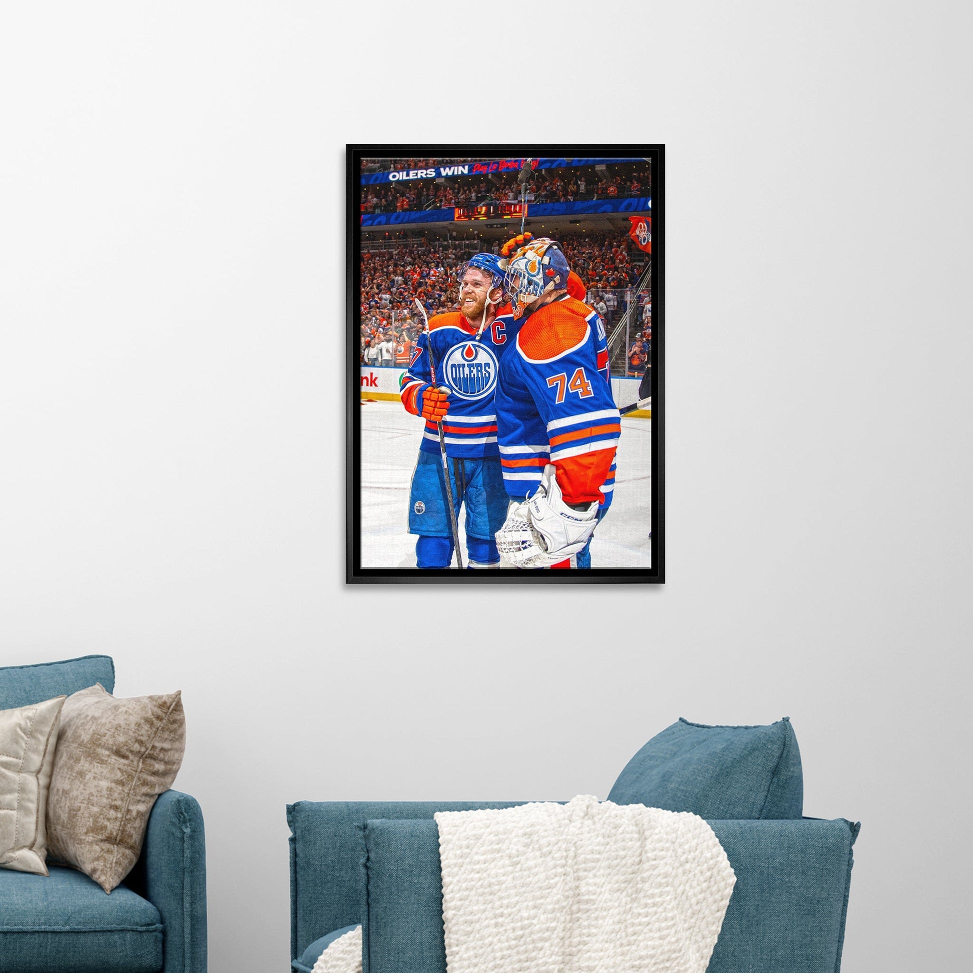 Connor McDavid 20x29 Framed Canvas Oilers With Skinner-V Frameworth Sports Marketing