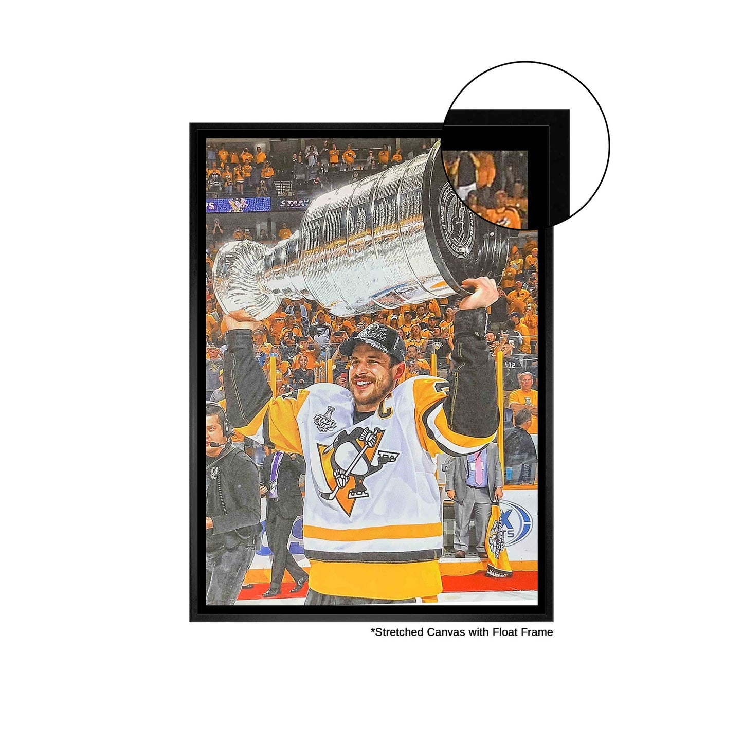 Sidney Crosby Pittsburgh Penguins Framed 20x29 Raising Cup Canvas Frameworth Sports Marketing
