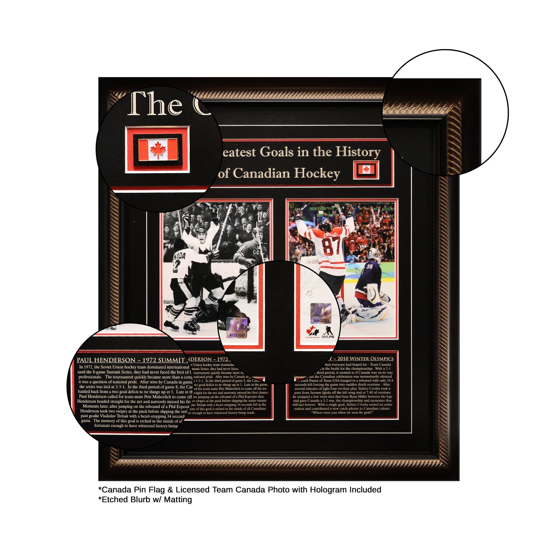 Sidney Crosby and Paul Henderson Framed 8x10 Canada's Greatest Goal Photos Frameworth Sports Marketing