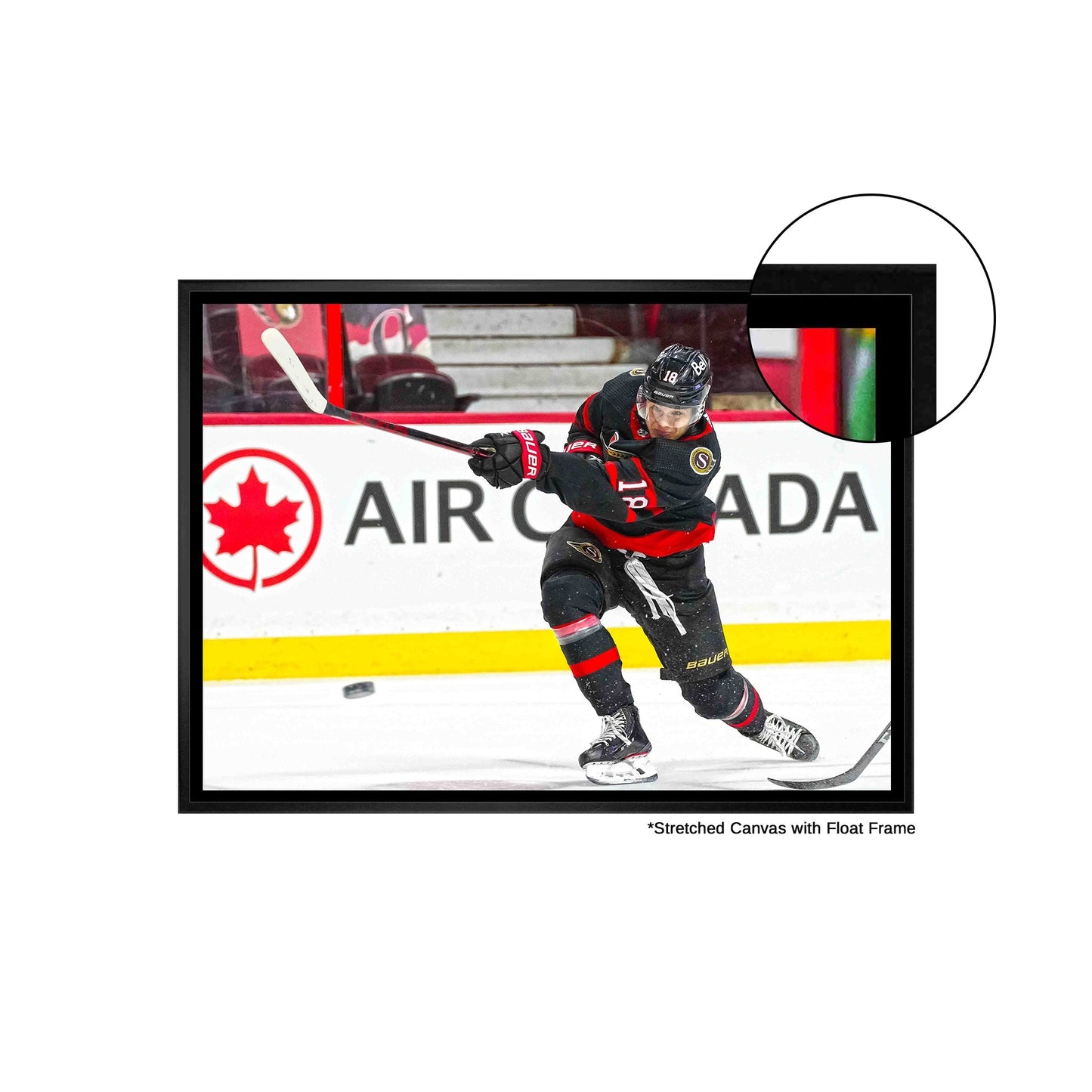 Tim Stutzle Ottawa Senators Framed 20x29 Shooting Canvas Frameworth Sports Marketing
