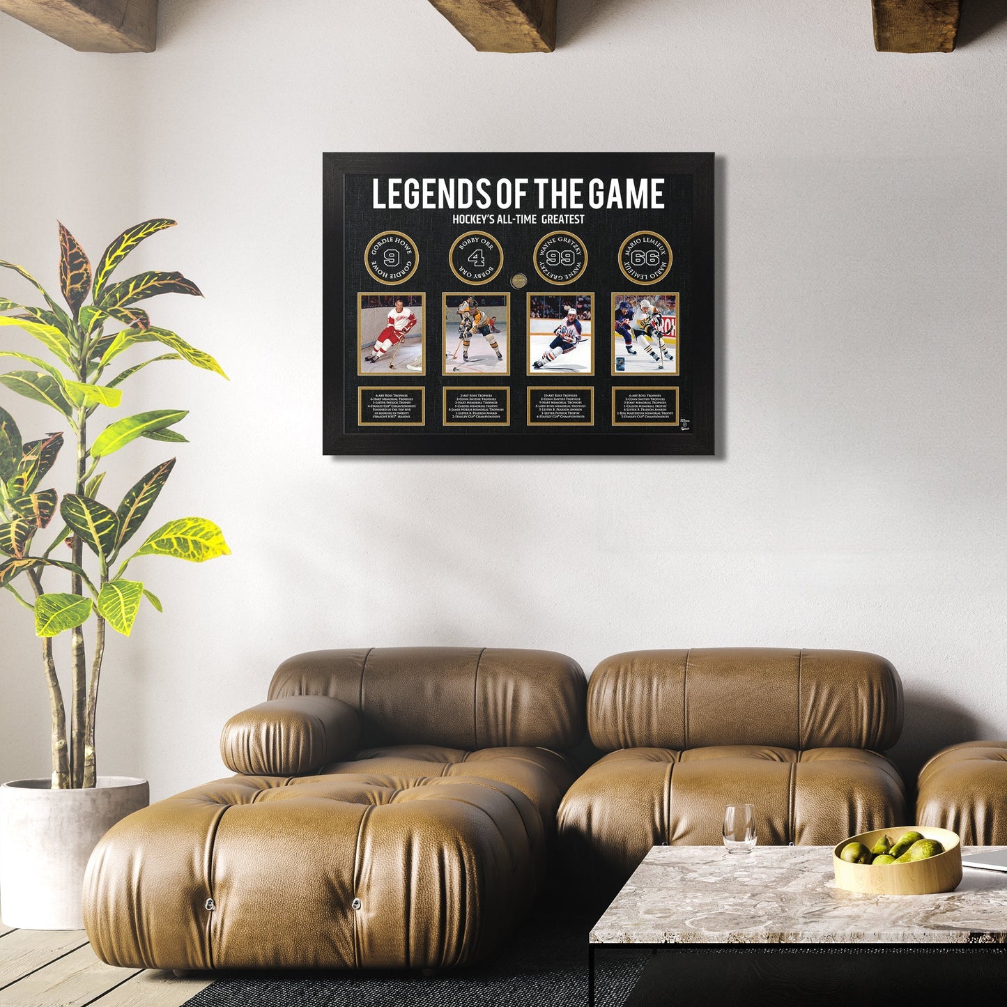Legends of Hockey: Howe, Orr, Gretzky, Lemieux - Framed Collage Frameworth Sports Marketing