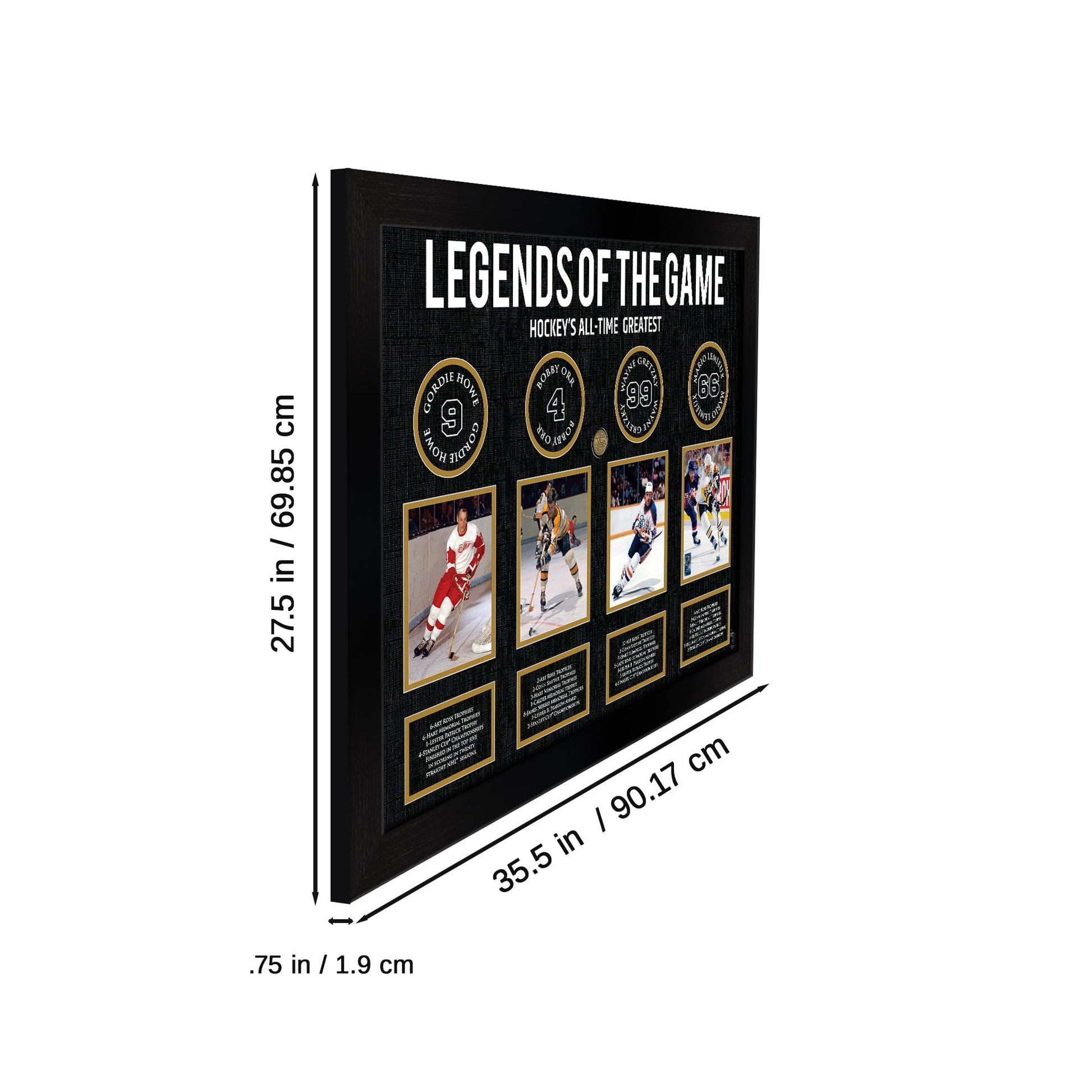 Legends of Hockey: Howe, Orr, Gretzky, Lemieux - Framed Collage Frameworth Sports Marketing