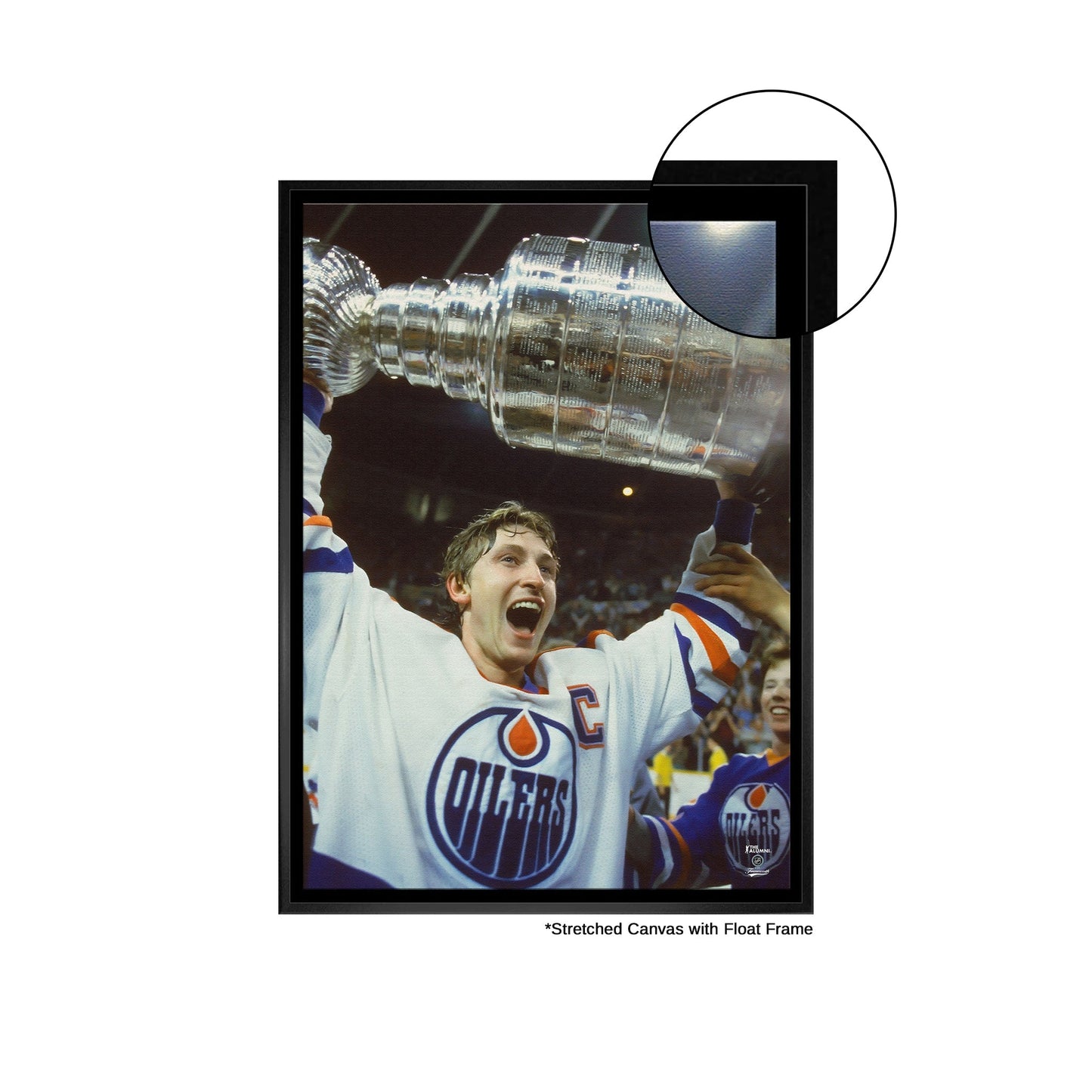 Wayne Gretzky 20x29 Framed Canvas Oilers Stanley Cup-V Frameworth Sports Marketing