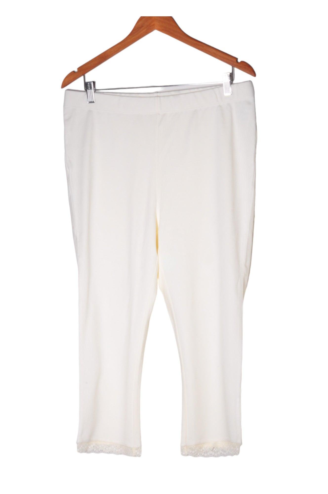 UNBRANDED Women Work Pants Regular fit in White - 16 - Velora