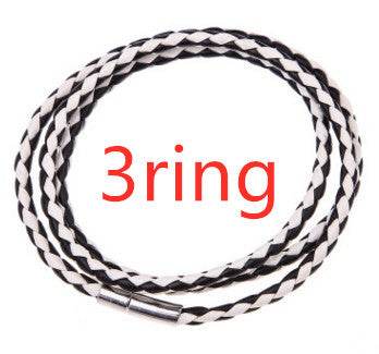 Personalized Mens Braided Genuine Leather Bracelet Stainless Steel Custom Beads Name Charm Bracelet For Men With Family Names - Velora