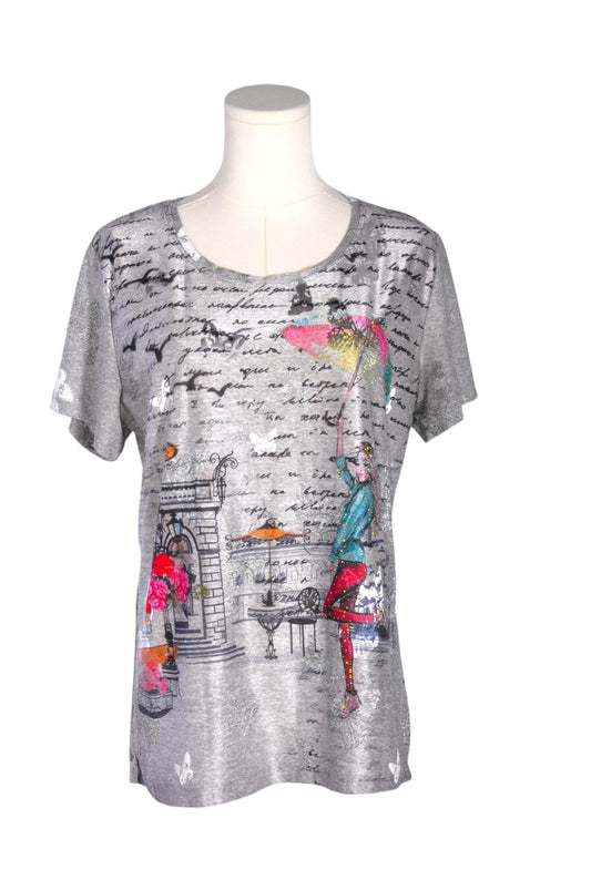 UNBRANDED Women T-Shirts Regular fit in Gray - L - Velora