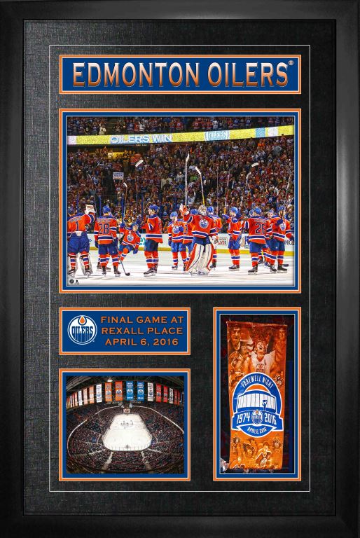 Edmonton Oilers Collage Frame Final Game At Rexall Place Frameworth Sports Marketing