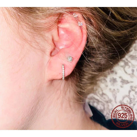 14K Gold Plated 925 Sterling Silver Cubic Zirconia Cuff Earrings - Trendy and Chic - Velora Luxury Fashion