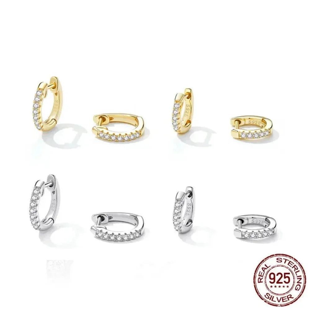 14K Gold Plated 925 Sterling Silver Cubic Zirconia Cuff Earrings - Trendy and Chic - Velora Luxury Fashion