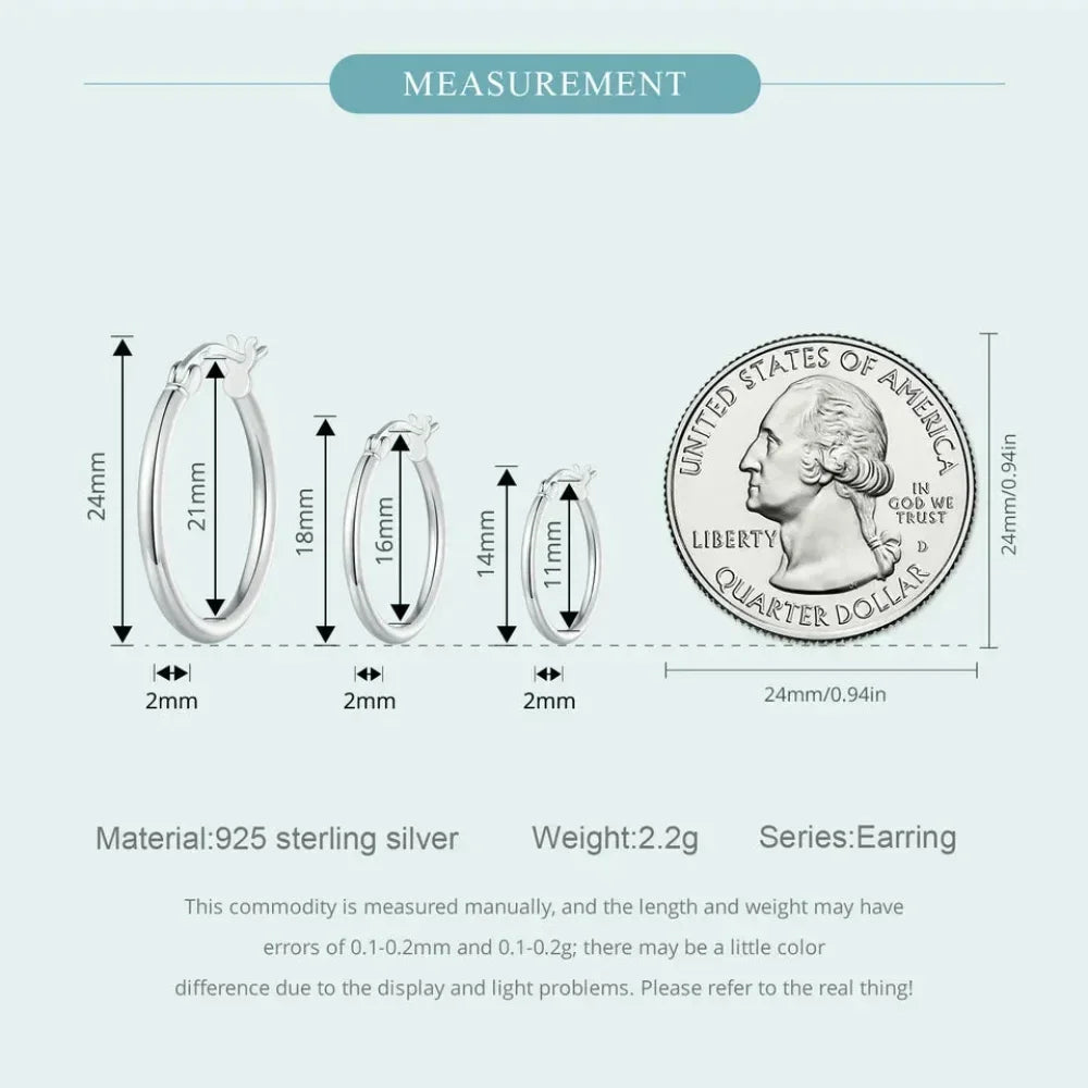 14K White Gold-Plated 925 Sterling Silver Hoop Earrings - Stylish And Hypoallergenic Jewelry For Women - Velora Luxury Fashion