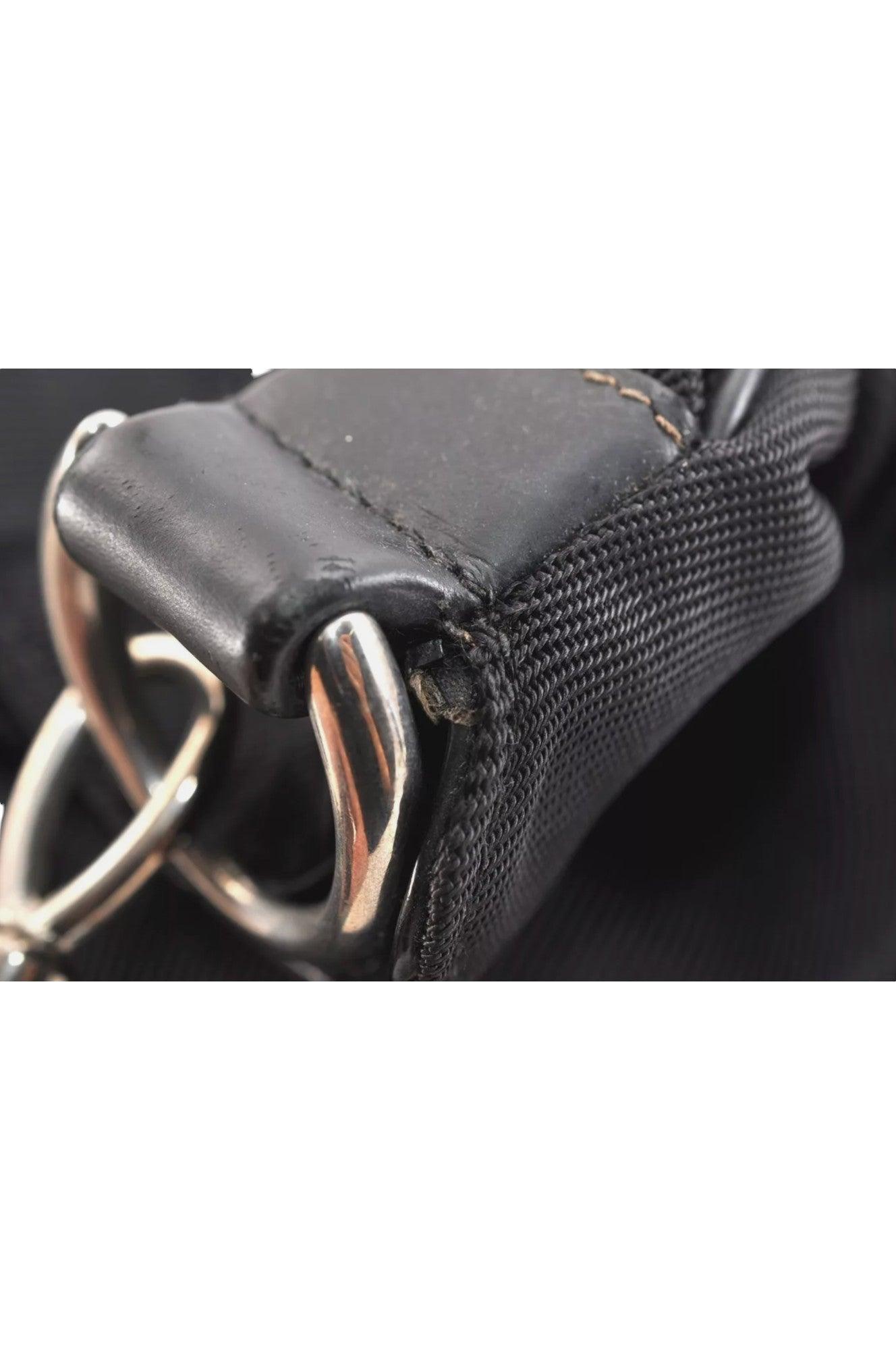 GUCCI Vintage Bamboo Shoulder Tote Bag Nylon Leather Black 7752K - Velora