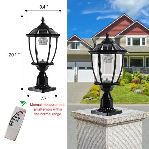 Solar Pillar Headlights With Dimmable LEDs 1-pack - Velora