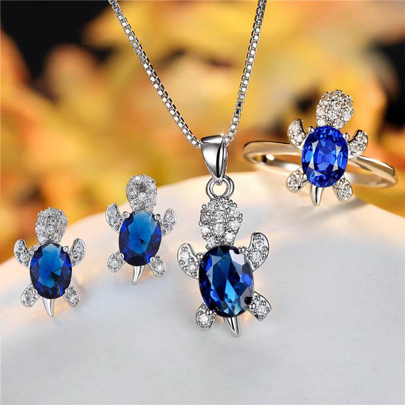 Fashion Oval Zircon Pendant Turtle Shape Necklaces With Rainbow Stone Multicolor Animal Necklace Jewelry For Woman And Children - Velora