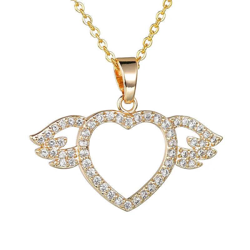 Women Fashion Angel love pendant Necklace Gold Silver - Velora
