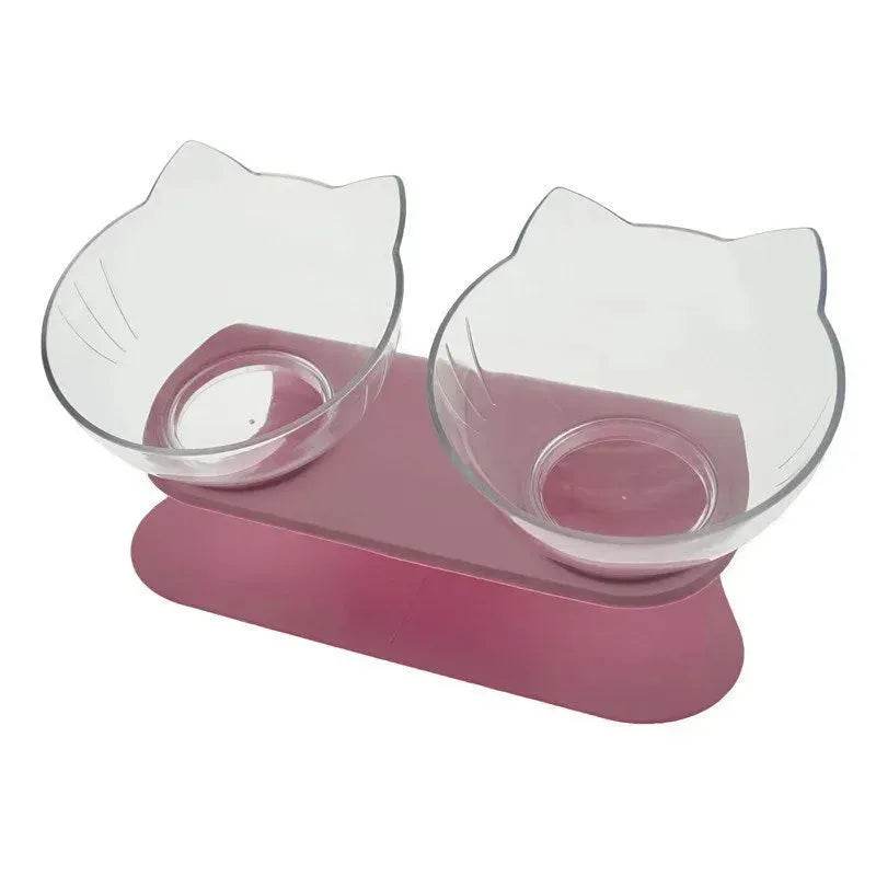 Elevated Double Food Bowl for Pets Cat Dog Food and water Bowl - Velora