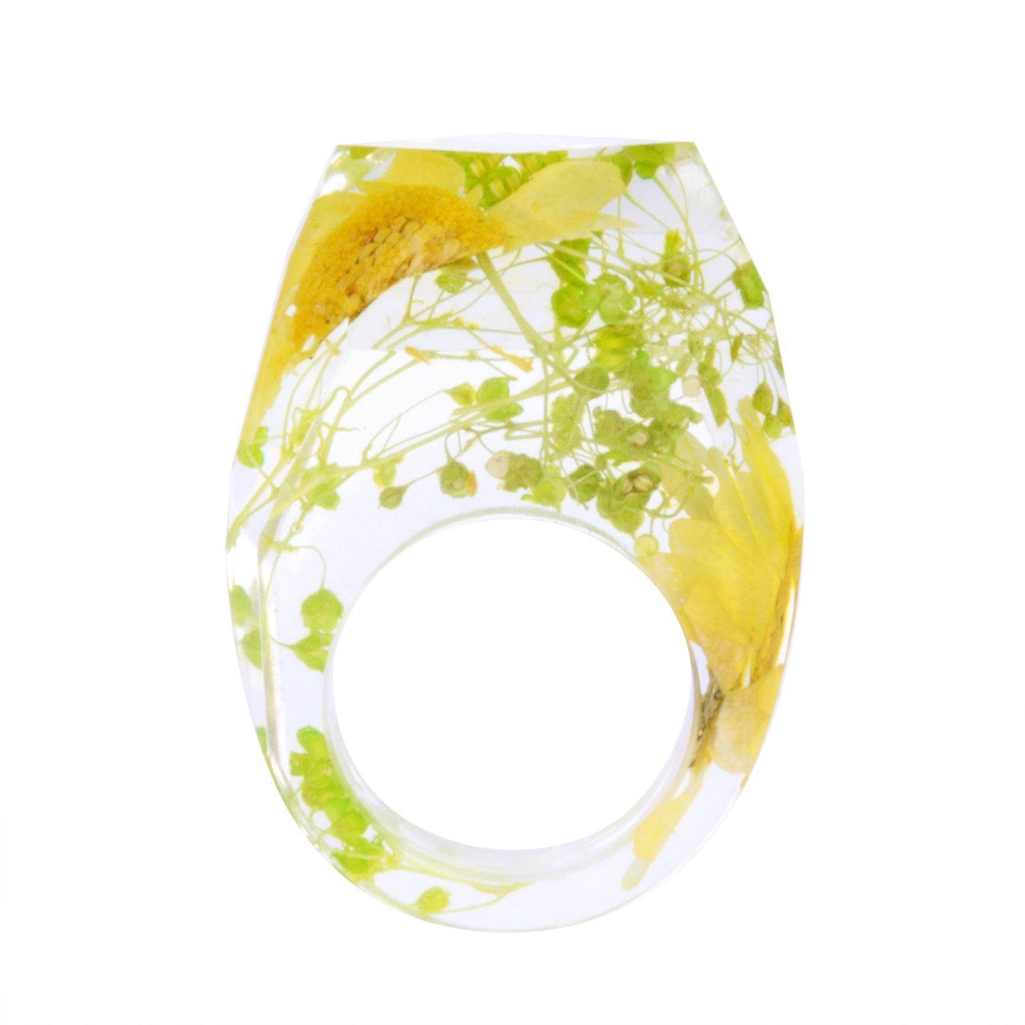 Dried Flower Resin Forest Handmade Dried Flower Epoxy Ring - Velora