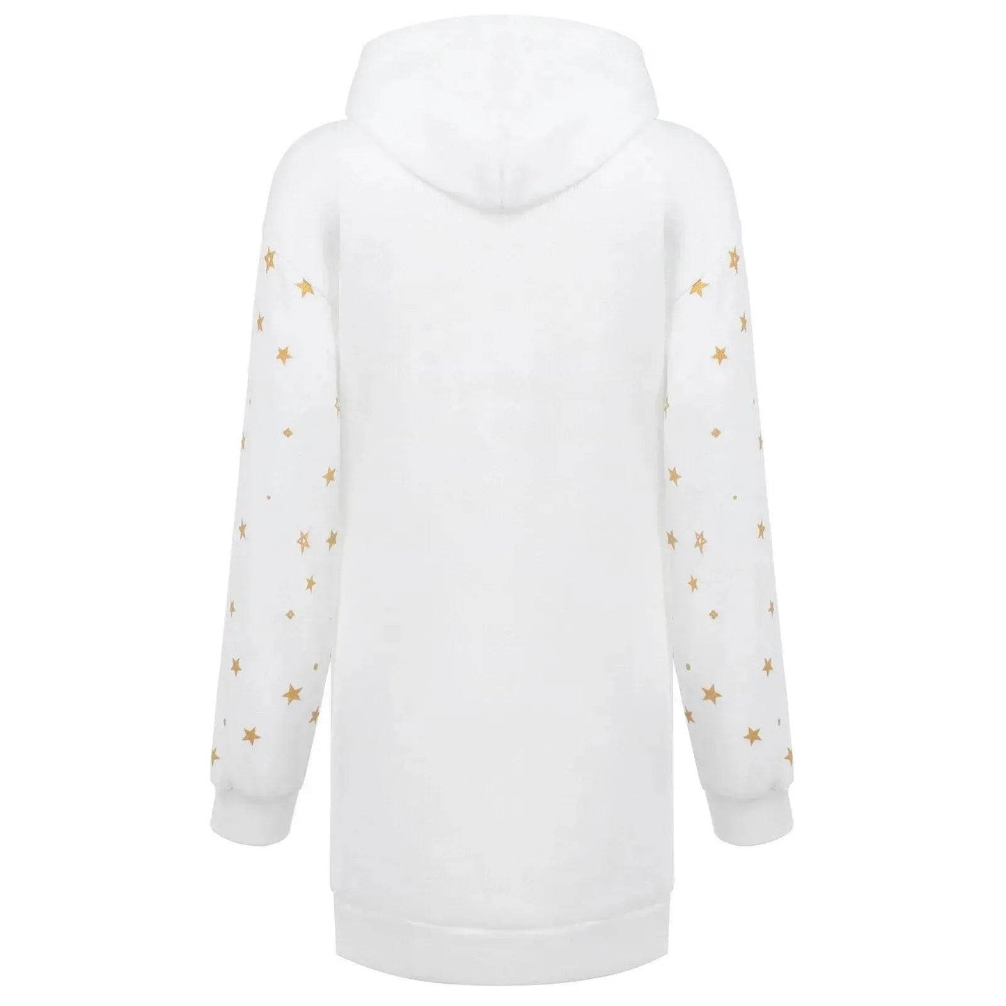 Christmas hot sale printed mid-length pocket hooded long-sleeved sweater - Velora