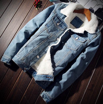 Denim Bomber Jacket – Slim Fit Youth Winter Casual Jacket