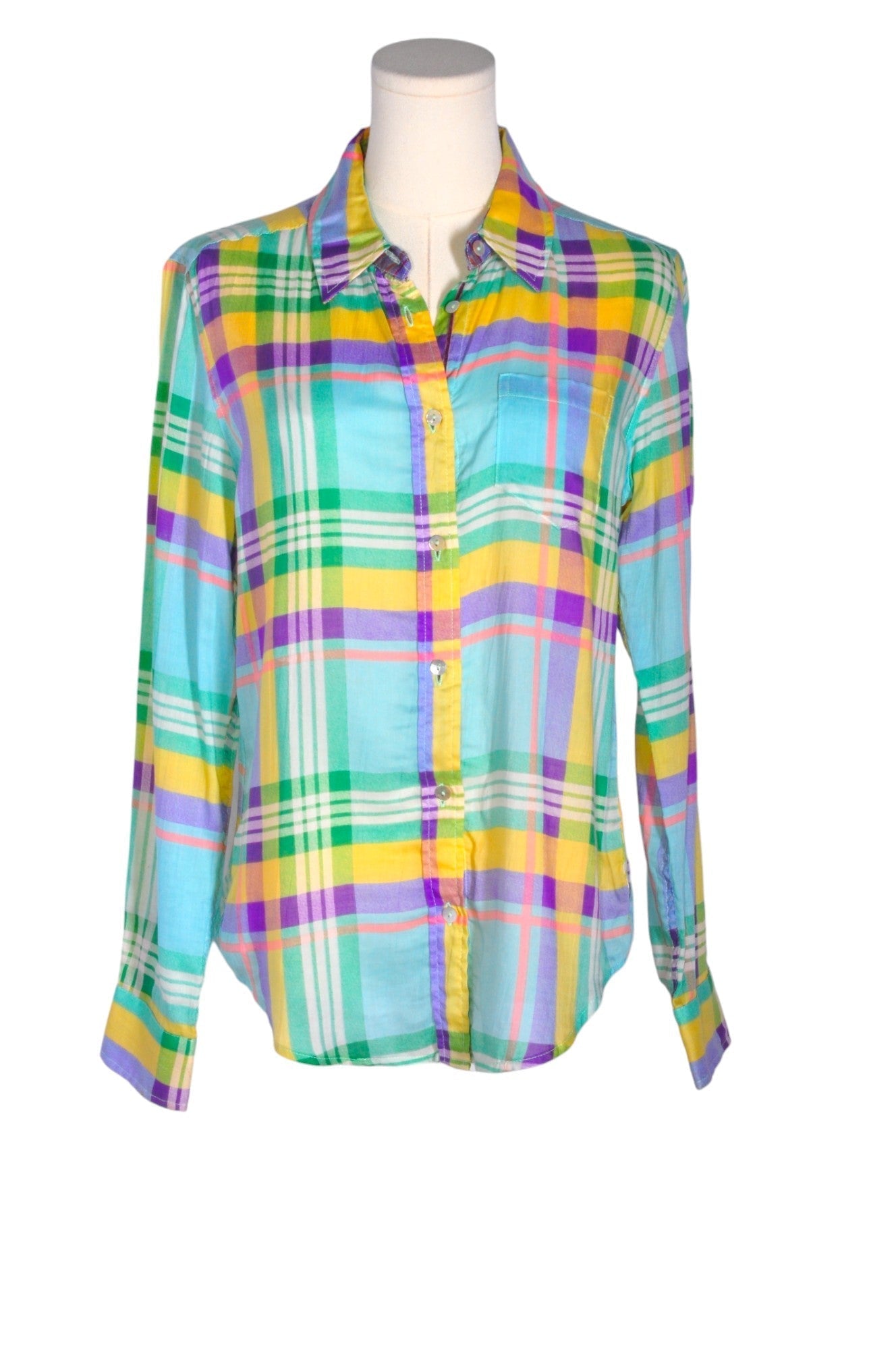 UNBRANDED Women Button Down Tops Regular fit in Green - S - Velora