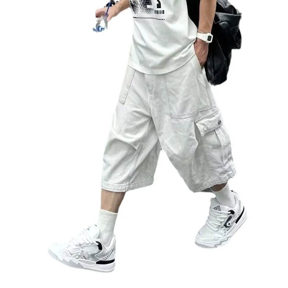 All-matching Loose Straight Cargo Cropped Baggy Pants Casual Trendy - Velora