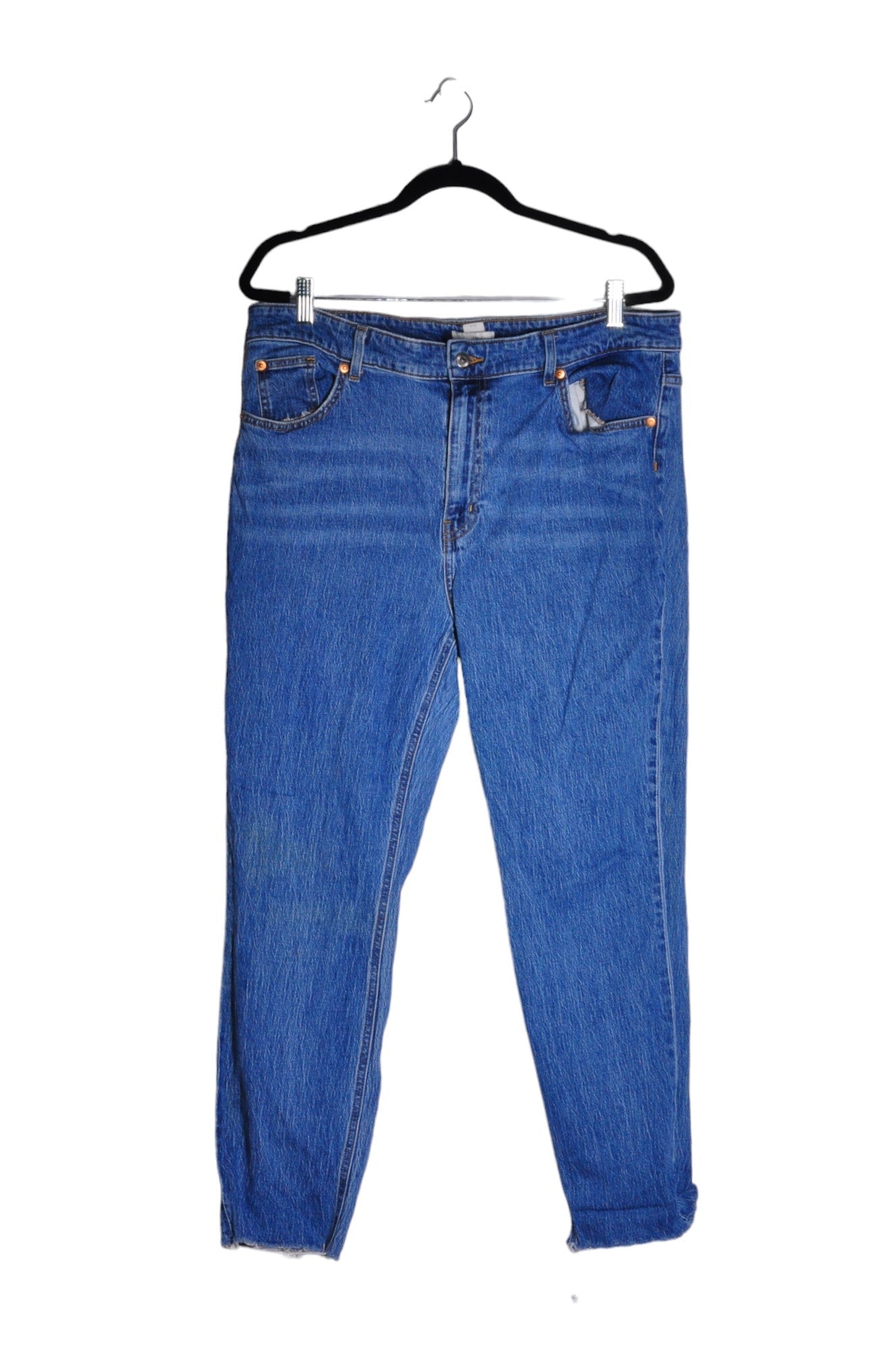 H&M Women Straight-Legged Jeans Regular fit in Blue - 16 - Velora
