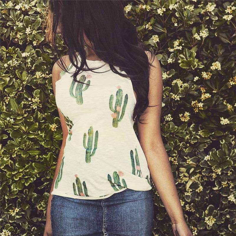 Summer Halter neck blouse top Cactus Print Women - Velora