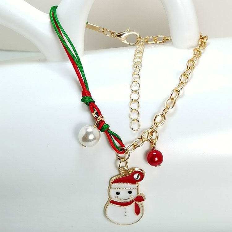 New Christmas Snowman Santa Claus Tree Snowflake Elk Bracelet Christmas Gift Charm Bracelet Chain Pendant For Women New Year Fashion Gift - Velora