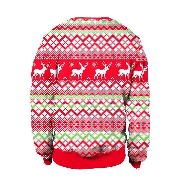 Autumn Winter Fashion Ugly Christmas Sweater Santa Elf Funny Pullover Womens Mens Print Sweaters Tops Clothing - Velora