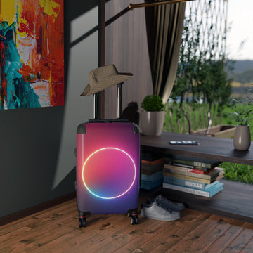 Neon Halo Carry-On Suitcase – Gradient Circle Luggage Cover
