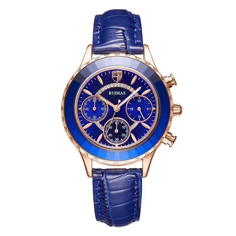 Leather Waterproof quartz watch - Velora