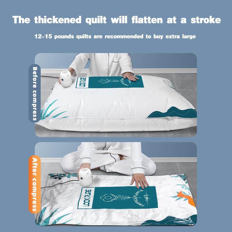 Transparent Vacuum Storage Bags, 10/PACK (4 L, 4 M, 2 Small Bags) With Pump - Velora