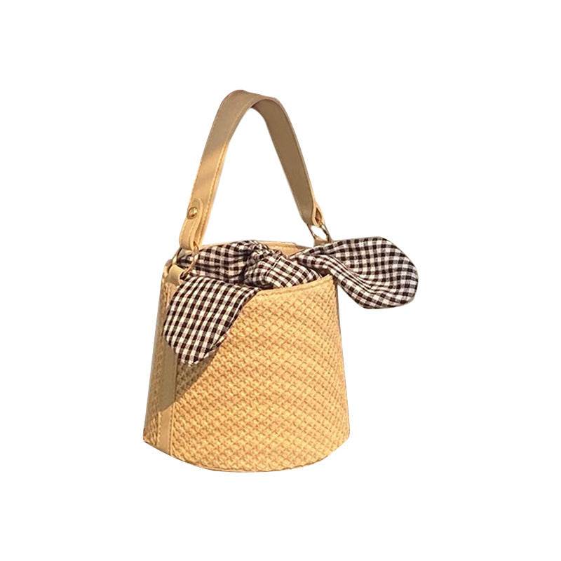 Women's Fashion Summer Bags All Match Bucket Straw Bag - Velora