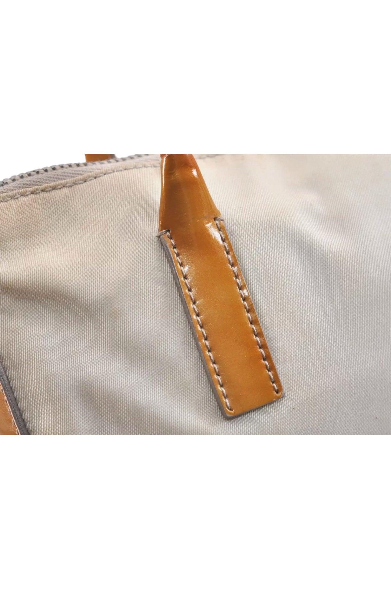 PRADA Nylon Tessuto Enamel Shoulder Hand Bag Purse Cream White 9257K - Velora