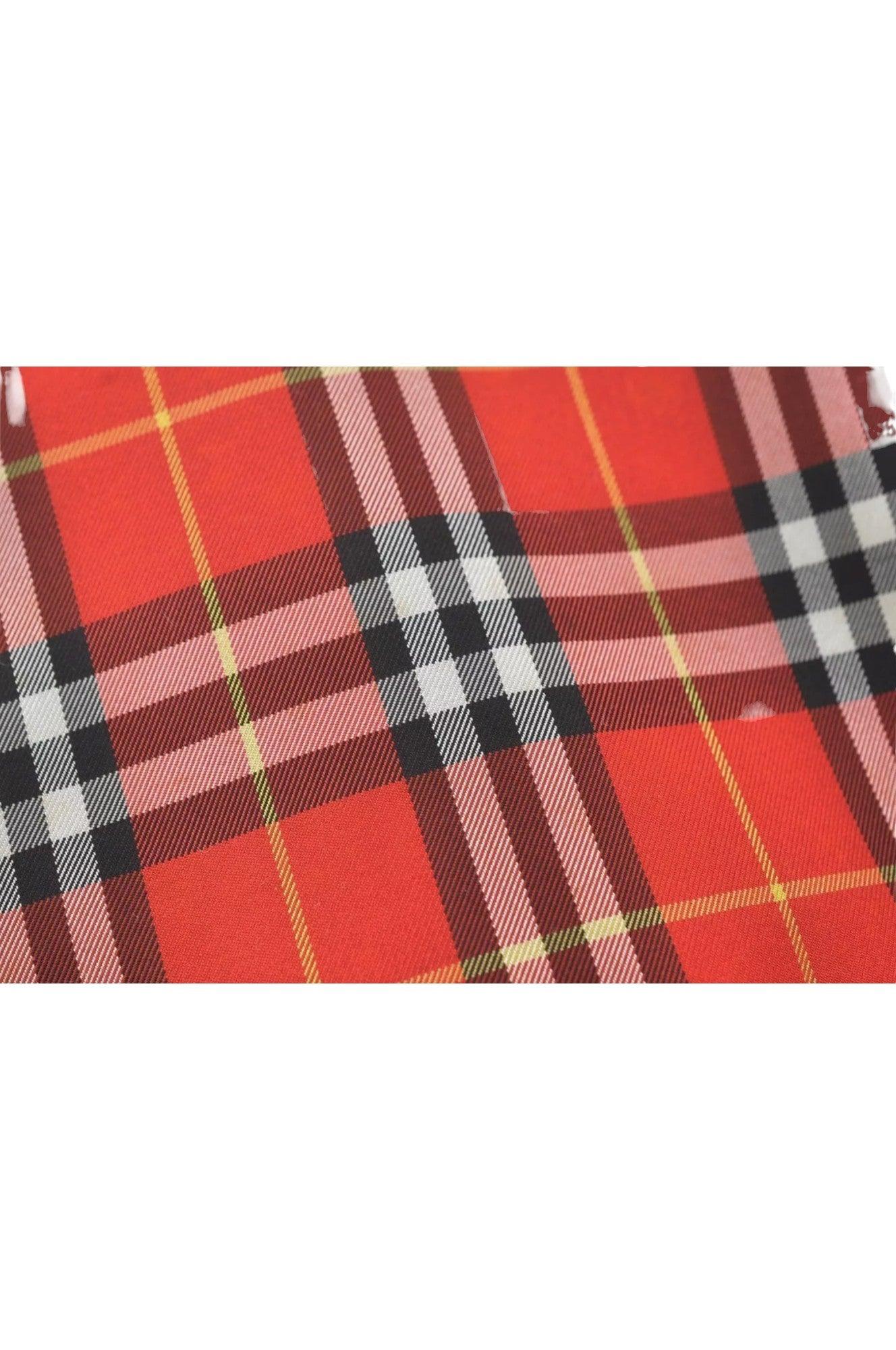 Burberry BLUE LABEL Check Shoulder Tote Bag Nylon Leather Red 9373K - Velora