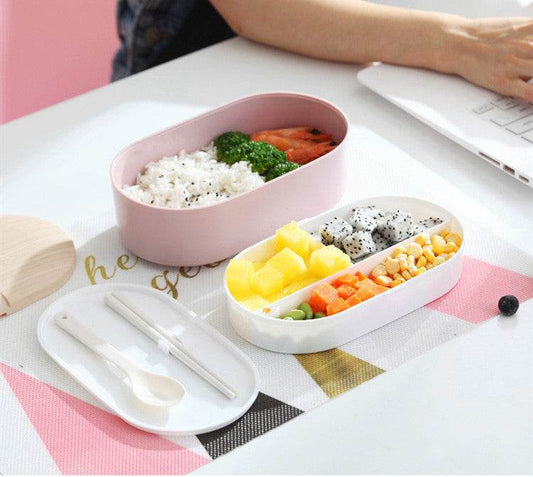 Portable Nordic Style Student Bento Lunch Box with Cutlery - Velora