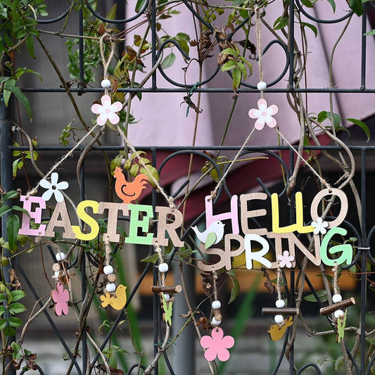Easter Decorations Easter Wooden Letter Plate Pendant Nordic Style - Velora