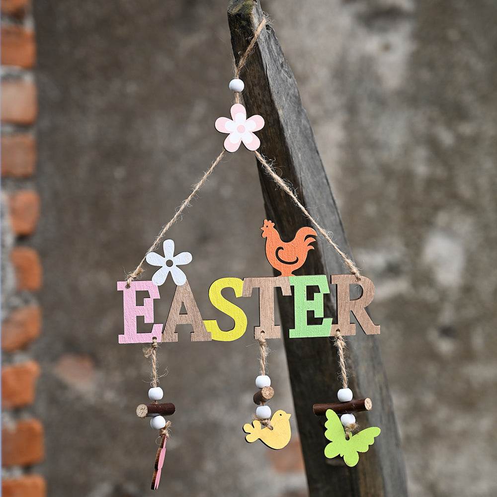 Easter Decorations Easter Wooden Letter Plate Pendant Nordic Style - Velora