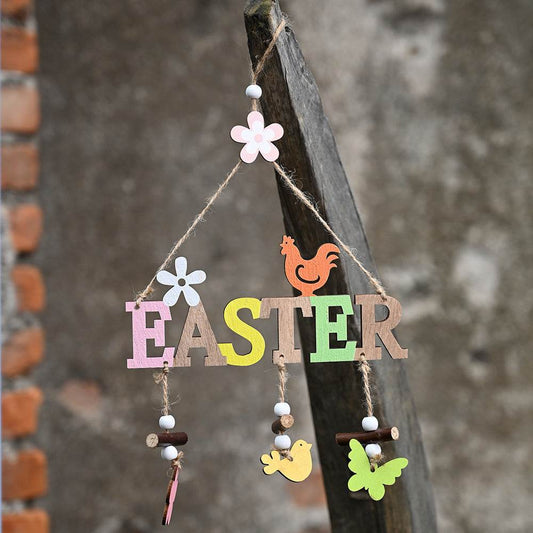 Easter Decorations Easter Wooden Letter Plate Pendant Nordic Style - Velora