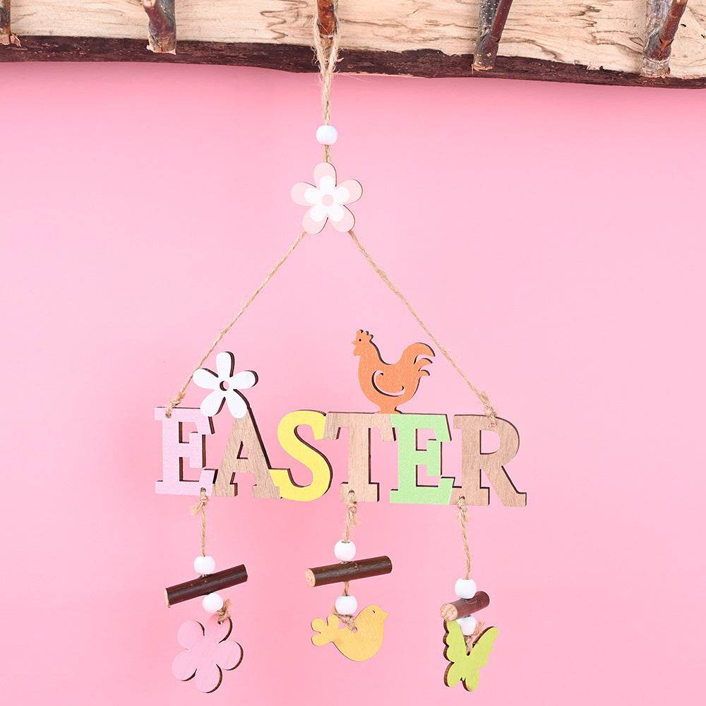 Easter Decorations Easter Wooden Letter Plate Pendant Nordic Style - Velora