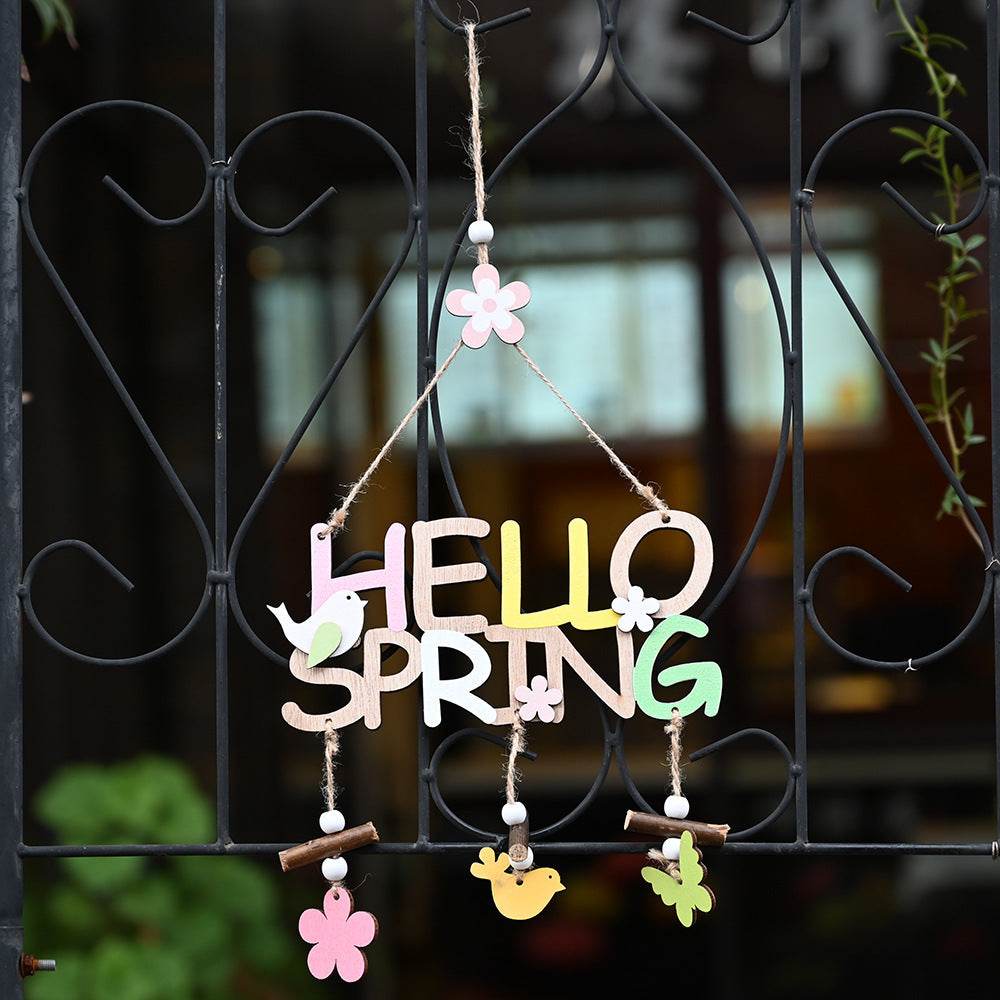 Easter Decorations Easter Wooden Letter Plate Pendant Nordic Style - Velora