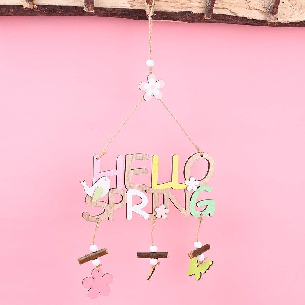 Easter Decorations Easter Wooden Letter Plate Pendant Nordic Style - Velora