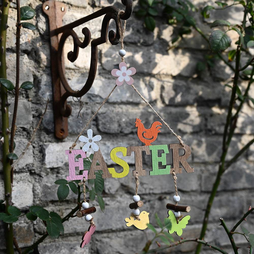 Easter Decorations Easter Wooden Letter Plate Pendant Nordic Style - Velora