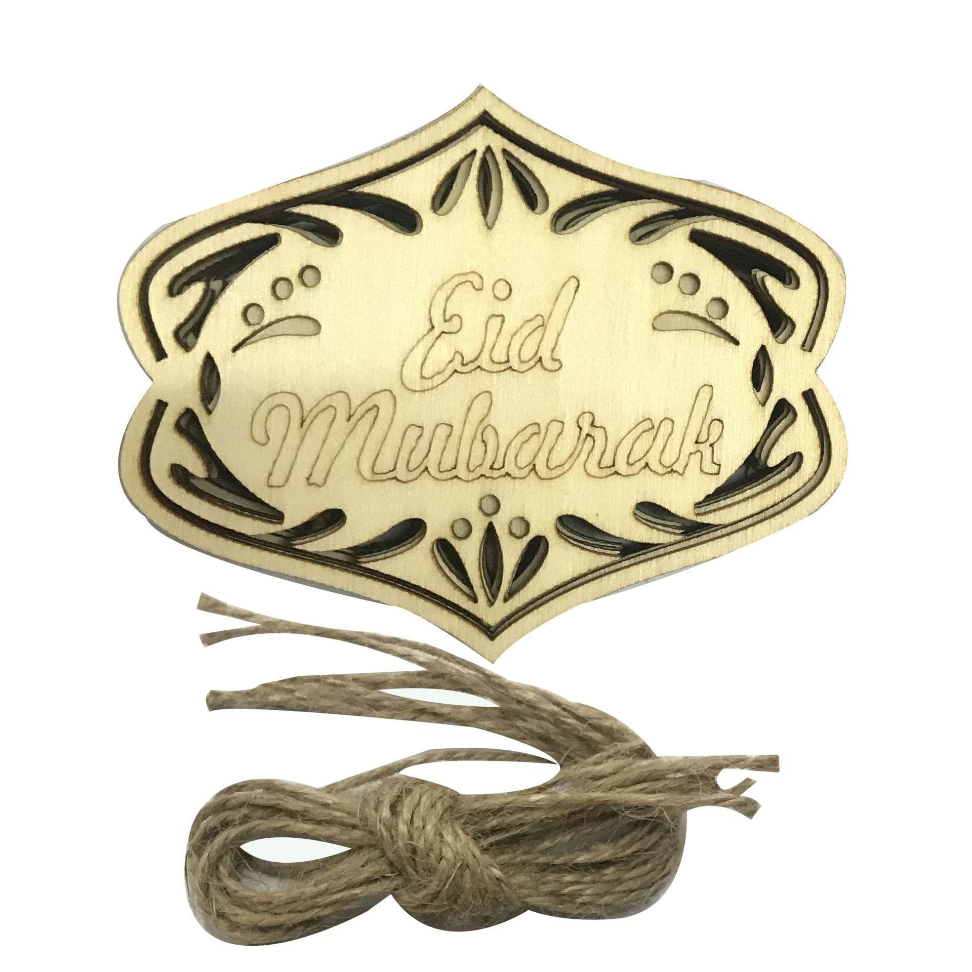 Eid Mubarak Pendant Desktop Wooden Decorative Ornament - Velora