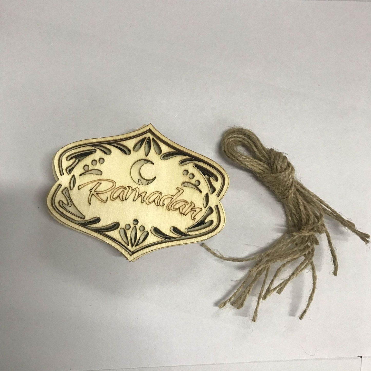 Eid Mubarak Pendant Desktop Wooden Decorative Ornament - Velora