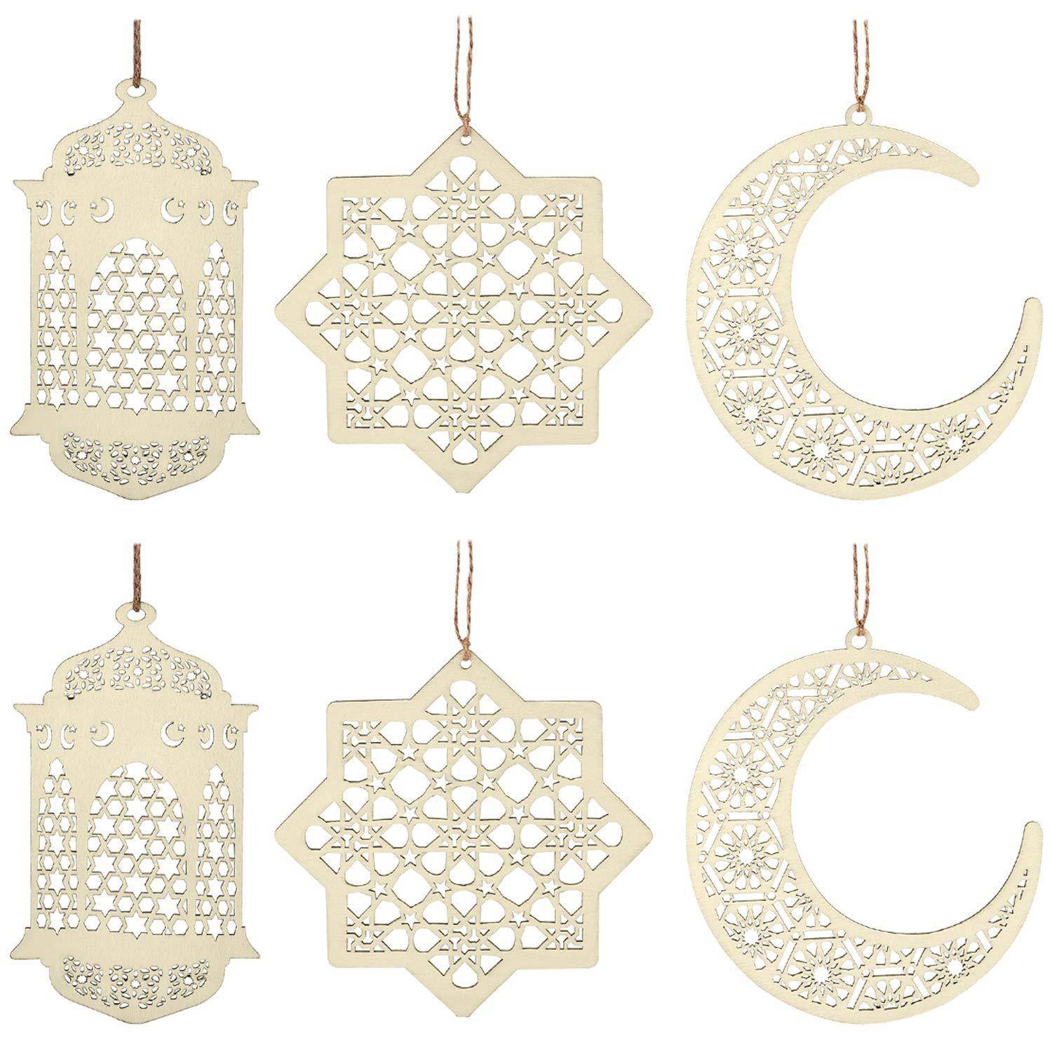 Eid Mubarak Pendant Desktop Wooden Decorative Ornament - Velora
