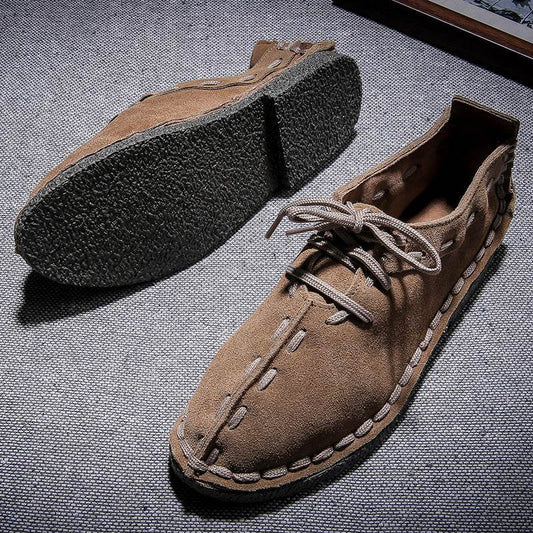 Leather Suede Men's Hand-stitched Casual Men's Shoes - Velora