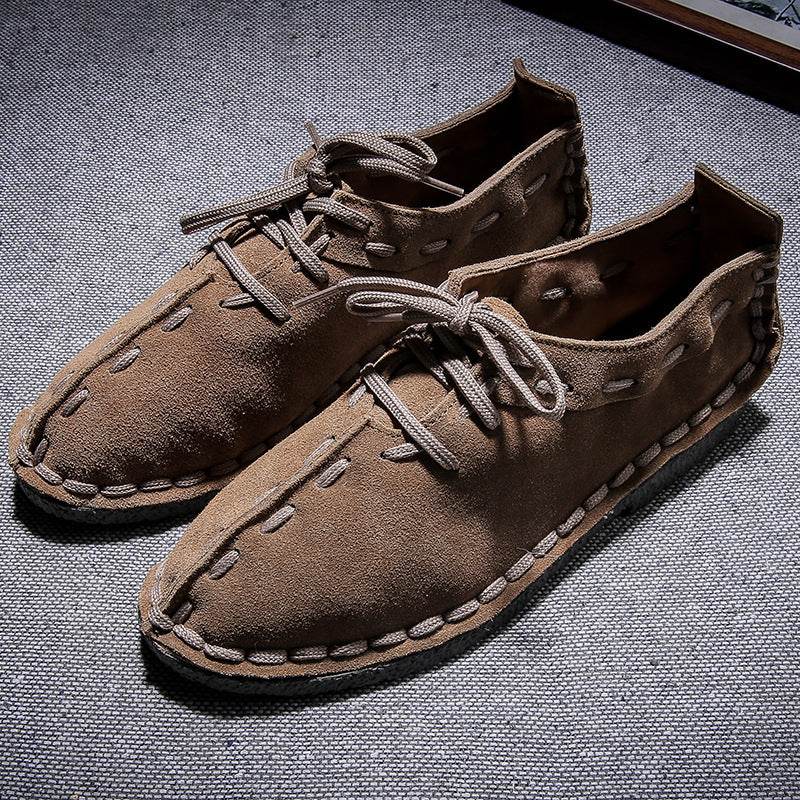 Leather Suede Men's Hand-stitched Casual Men's Shoes - Velora