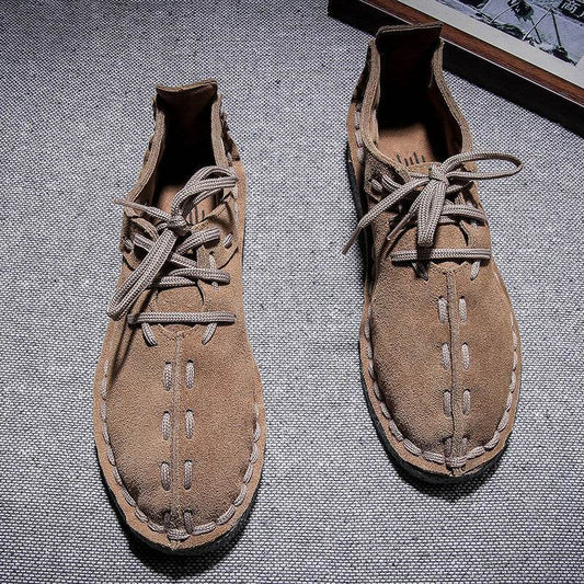 Leather Suede Men's Hand-stitched Casual Men's Shoes - Velora